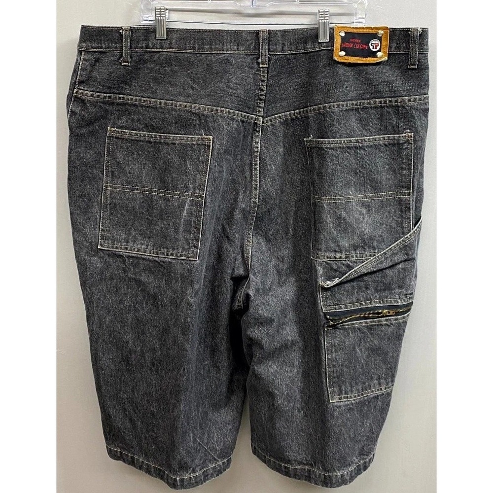 Propain Urban Culture Baggy Shorts Y2K Mens 46 Black Dark Wash Denim Streetwear